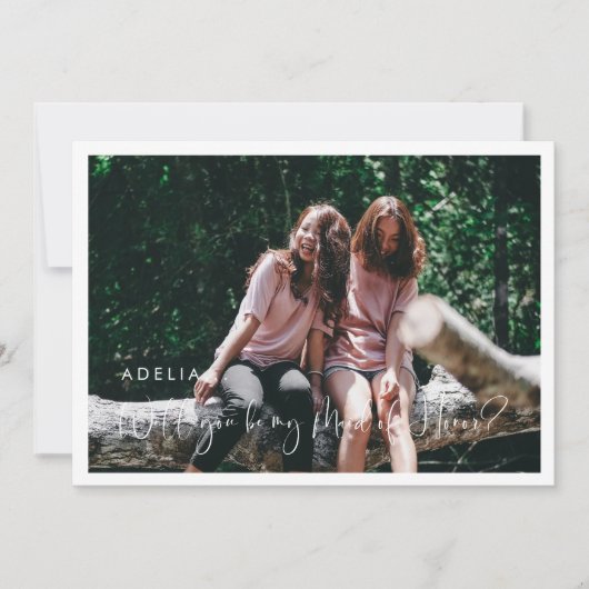 Elegant & modern Maid of Honor voorstel kaart (Voorkant)