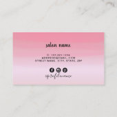 Elegant modern make-up & roos gouden borstelslag visitekaartje (Achterkant)