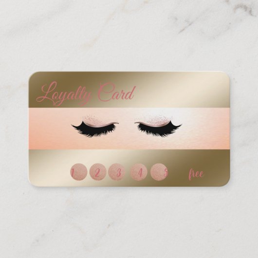 Elegant Modern Makeup, Faux Lashes Loyalty Card (Voorkant)