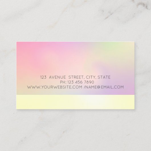 Elegant Modern Mandala Colorful Holographic Visitekaartje (Achterkant)