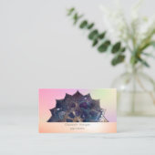 Elegant Modern Mandala Colorful Holographic Visitekaartje (Staand voorkant)