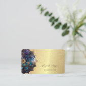 Elegant Modern Mandala Gold Confetti Yoga Visitekaartje (Staand voorkant)