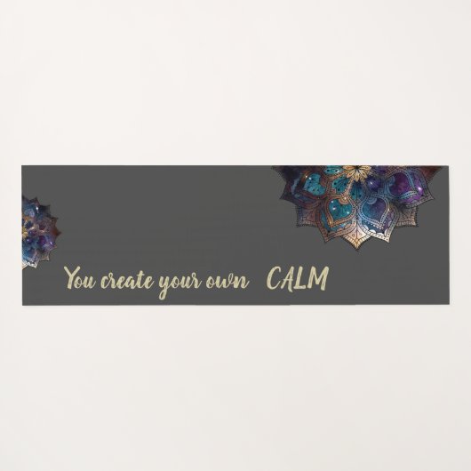 Elegant Modern Mandala - Je Creëer je eigen kalm Yogamat (Achterkant (horizontaal))