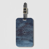 Elegant Modern Mandala Navy Blue Bagagelabel (Voorkant (verticaal))