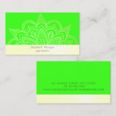 Elegant Modern Mandala Neon Green Visitekaartje (Voorkant / Achterkant)