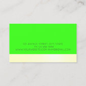 Elegant Modern Mandala Neon Green Visitekaartje (Achterkant)