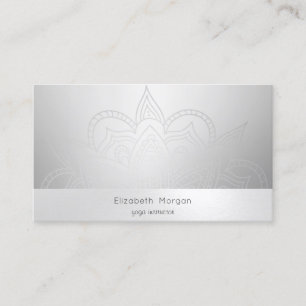 Elegant Modern Mandala Silver Luminous Visitekaartje