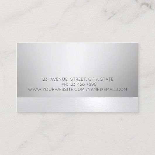 Elegant Modern Mandala Silver Luminous Visitekaartje (Achterkant)