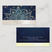Elegant Modern Mandala Stars Navy Blue Visitekaartje (Voorkant / Achterkant)