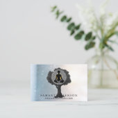 Elegant Modern Mandala Yoga Pose Tree Logo Art Bus Visitekaartje (Staand voorkant)