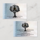 Elegant Modern Mandala Yoga Pose Tree Logo Art Bus Visitekaartje (Voorkant / Achterkant)