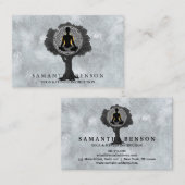 Elegant Modern Mandala Yoga Pose Tree Logo Art Visitekaartje (Voorkant / Achterkant)
