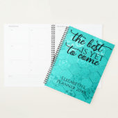 Elegant modern Manuscript Blauwgroen de Citaat van Planner (Display)