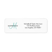 Elegant modern Manuscript Blauwgroen het Adres van Etiket (Voorkant)