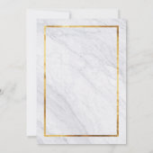 Elegant Modern Marble & Gold Wedding Invitations Kaart (Achterkant)
