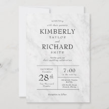 Elegant Modern Marble Trendy Wedding Invitation
