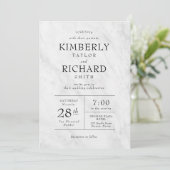 Elegant Modern Marble Trendy Wedding Invitation Kaart (Staand voorkant)