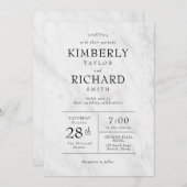 Elegant Modern Marble Trendy Wedding Invitation Kaart (Voorkant / Achterkant)