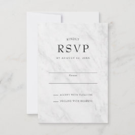 Elegant Modern Marble Trendy Wedding RSVP-kaarten Kaart