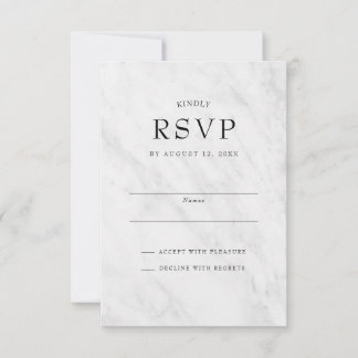 Elegant Modern Marble Trendy Wedding RSVP-kaarten Kaart