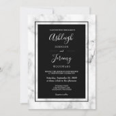 Elegant Modern Marble White Wedding Kaart (Voorkant)