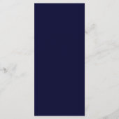 Elegant Modern Marine Blauw Bruiloft Diner Menu (Achterkant)