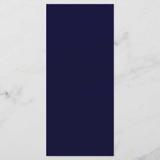 Elegant Modern Marine Blauw Bruiloft Diner Menu (Achterkant)