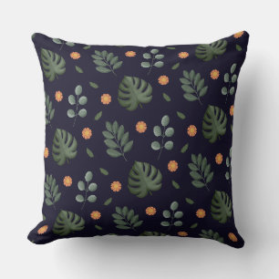Elegant modern marine botanisch blad bloemmotief kussen
