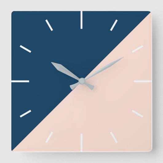 elegant modern marineblauw de kleurenblok van de vierkante klok (Voorkant)