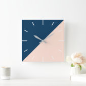 elegant modern marineblauw de kleurenblok van de vierkante klok (Huis)