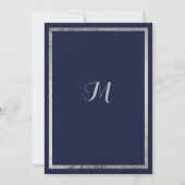 Elegant modern marineblauw faux zilver Afstuderen Kaart (Achterkant)
