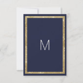 Elegant modern marinesequin Blue Gold Sequin Save  The Date (Achterkant)