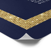 Elegant modern marinesequin Blue Gold Sequin Seati Poster (Hoek)