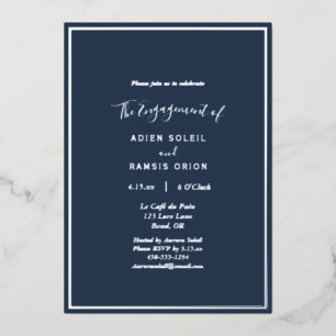 Elegant modern marinesolfpartij folie uitnodiging