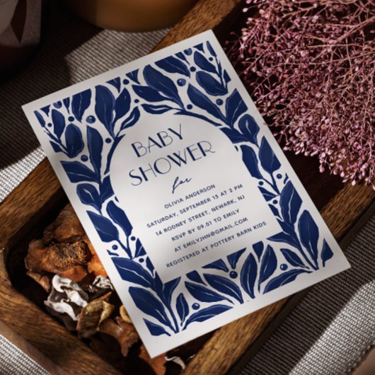 Elegant modern marinesollie baby shower kaart