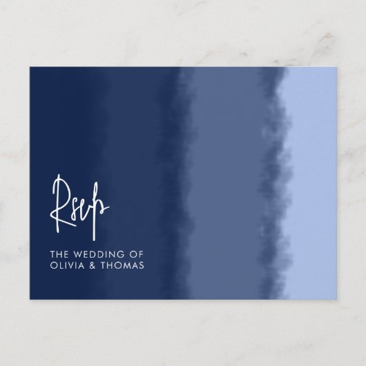Elegant modern marinestrand Waves Wedding Meal RSV Uitnodiging Briefkaart (Voorkant)