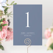 Elegant modern marinevlek Blue Wedding Table Numbe
