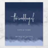 Elegant modern marinevlek Stripes Beach Wedding Wijn Etiket (Enkel label)