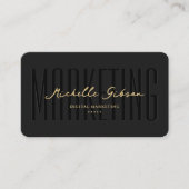 Elegant Modern Marketing Monogram Zwart Visitekaartje (Voorkant)