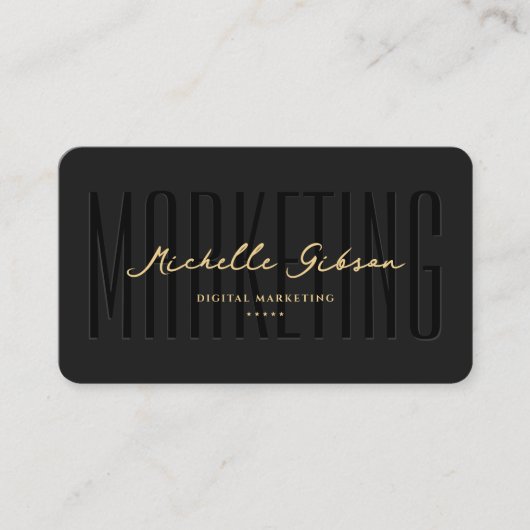 Elegant Modern Marketing Monogram Zwart Visitekaartje (Voorkant)