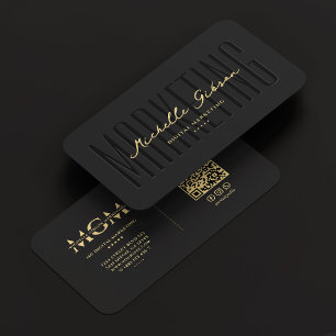 Elegant Modern Marketing Monogram Zwart Visitekaartje