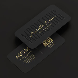 Elegant Modern Marketing Monogram Zwart Visitekaartje