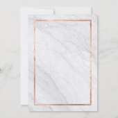 Elegant modern marmer en Roos Gold Wedding Kaart (Achterkant)