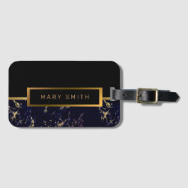 Elegant modern marmer Gold Bagagelabel