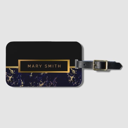 Elegant modern marmer Gold Bagagelabel (Voorkant (horizontaal))
