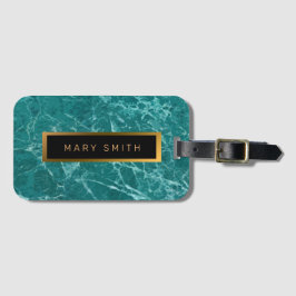 Elegant modern marmer Gold Bagagelabel