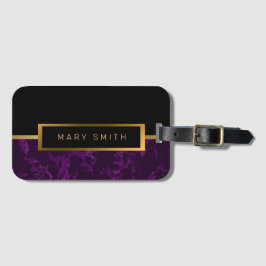 Elegant modern marmer Gold Bagagelabel