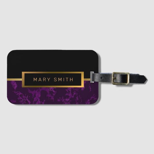 Elegant modern marmer Gold Bagagelabel (Voorkant (horizontaal))