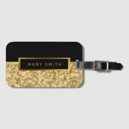 Elegant modern marmer Gold Bagagelabel