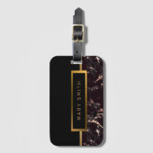 Elegant modern marmer Gold Bagagelabel (Voorkant (verticaal))